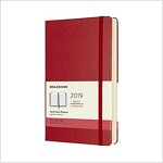 Moleskine 2019 12m Daily, Large, Daily, Red Scarlet, Hard Cover (5 X 8.25) (Desk)