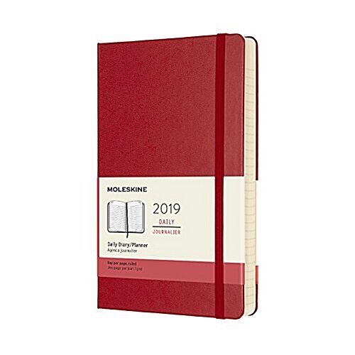 Moleskine 2019 12m Daily, Large, Daily, Red Scarlet, Hard Cover (5 X 8.25) (Desk)