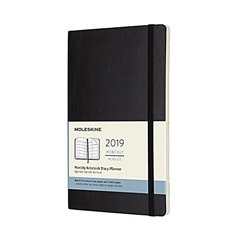 Moleskine 2019 12m Monthly, Large, Monthly, Black, Soft Cover (5 X 8.25) (Desk)