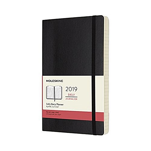 Moleskine 2019 12m Daily, Large, Daily, Black, Soft Cover (5 X 8.25) (Desk)