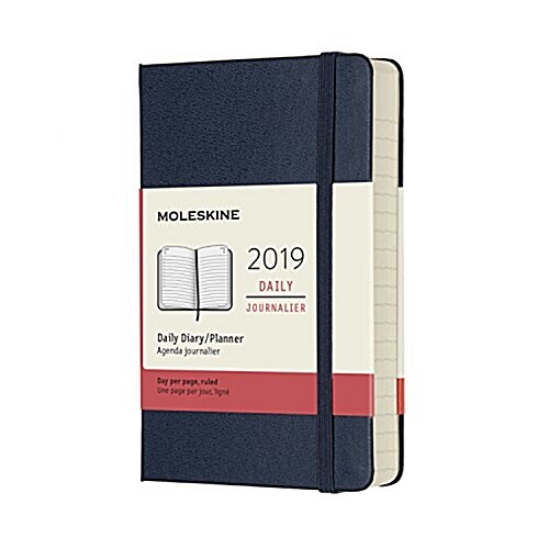 Moleskine 2019 12m Daily, Pocket, Daily, Blue Sapphire, Hard Cover (3.5 X 5.5) (Desk)