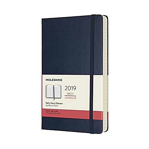 Moleskine 2019 12m Daily, Large, Daily, Blue Sapphire, Hard Cover (5 X 8.25) (Desk)