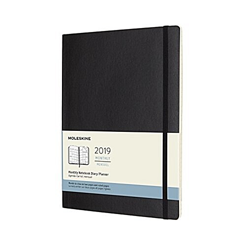 Moleskine 2019 12m Monthly, Extra Large, Monthly, Black, Soft Cover (7.5 X 9.75) (Desk)