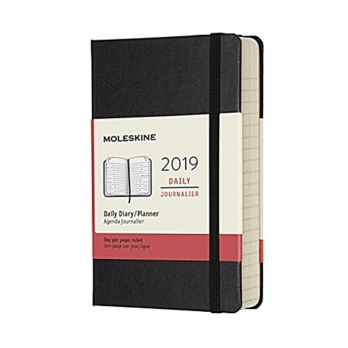 Moleskine 2019 12m Daily, Pocket, Daily, Black, Hard Cover (3.5 X 5.5) (Desk)