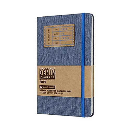 Moleskine 2019 12m Limited Edition Denim Weekly Notebook, Large, Weekly Notebook, Blue Large, Hard Cover (5 X 8.25) (Desk)