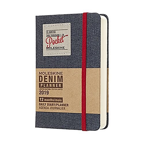 Moleskine 2019 12m Limited Edition Denim Daily, Pocket, Daily, Black, Hard Cover (3.5 X 5.5) (Desk)