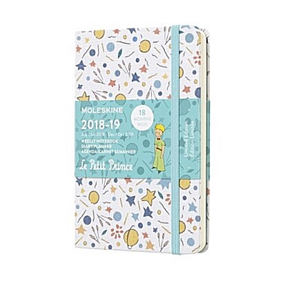 Moleskine 2018-2019 18m Limited Edition Petit Prince Weekly Notebook, Pocket, Weekly Notebook, Pattern White, Hard Cover (3.5 X 5.5) (Desk)