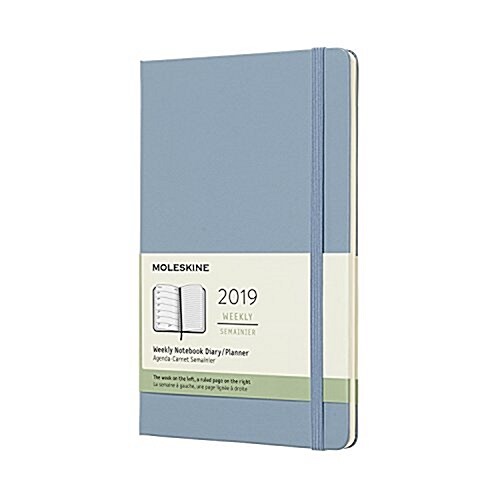 Moleskine 2019 12m Weekly Notebook, Large, Weekly Notebook, Blue Cinder, Hard Cover (5 X 8.25) (Desk)