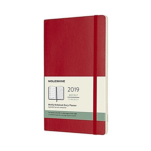 Moleskine 2019 12m Weekly Notebook, Large, Weekly Notebook, Red Scarlet, Soft Cover (5 X 8.25) (Desk)