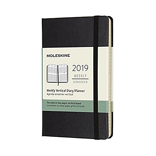 Moleskine 2019 12m Weekly Vertical, Pocket, Weekly Vertical, Black, Hard Cover (3.5 X 5.5) (Desk)