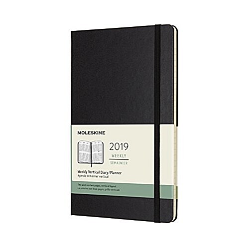 Moleskine 2019 12m Weekly Vertical, Large, Weekly Vertical, Black, Hard Cover (5 X 8.25) (Desk)