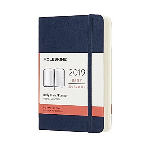 Moleskine 2019 12m Daily, Pocket, Daily, Blue Sapphire, Soft Cover (3.5 X 5.5) (Desk)