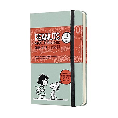Moleskine 2018-2019 18m Limited Edition Peanuts Weekly Notebook, Pocket, Weekly Notebook, Green, Hard Cover (3.5 X 5.5) (Desk)