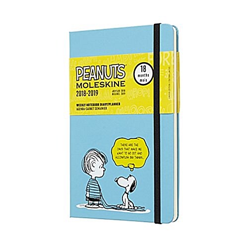 Moleskine 2018-2019 18m Limited Edition Peanuts Weekly Notebook, Large, Weekly Notebook, Blue, Hard Cover (5 X 8.25) (Desk)