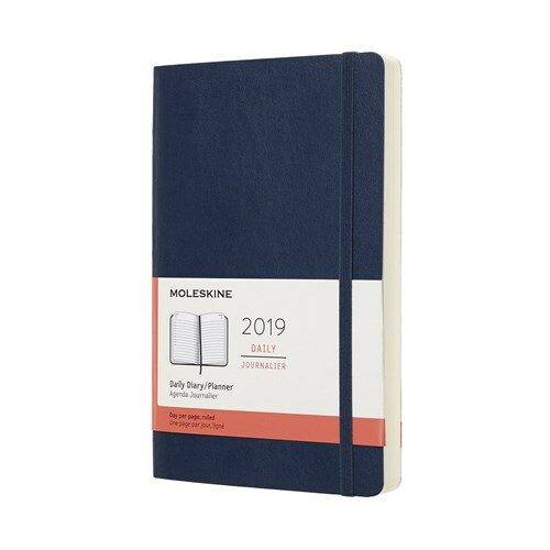 Moleskine 2019 12m Daily, Large, Daily, Blue Sapphire, Soft Cover (5 X 8.25) (Desk)