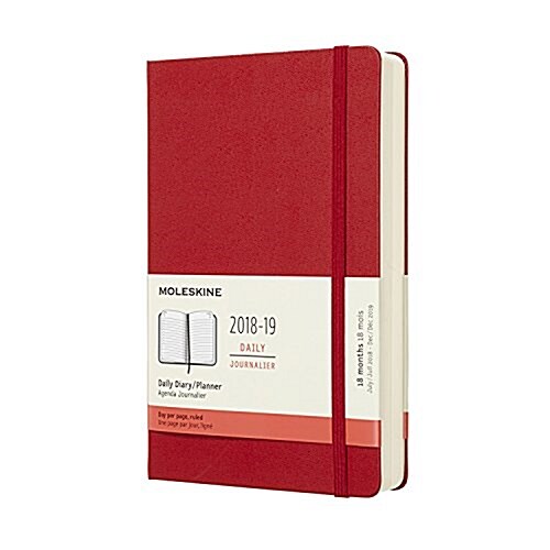 Moleskine 2018-2019 18m Daily, Large, Daily, Cover Hard Red Scarlet, Hard Cover (5 X 8.25) (Desk)