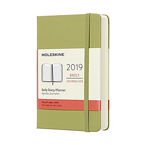 Moleskine 2019 12m Daily Pocket Lichen, Pocket, Daily, Green Lichen, Hard Cover (3.5 X 5.5) (Desk)