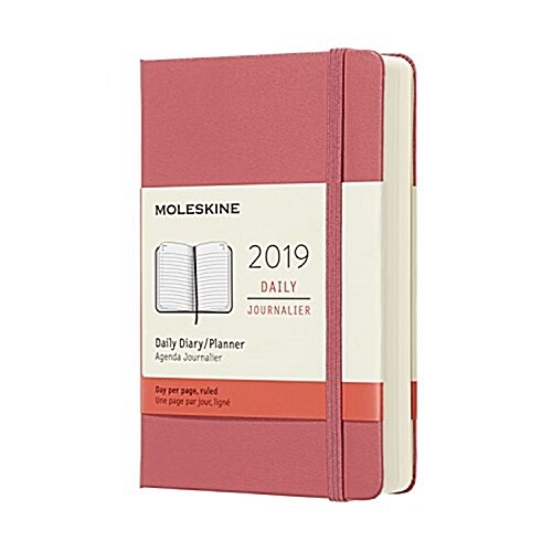 Moleskine 2019 12m Daily Pocket Daisy, Pocket, Daily, Pink Daisy, Hard Cover (3.5 X 5.5) (Desk)