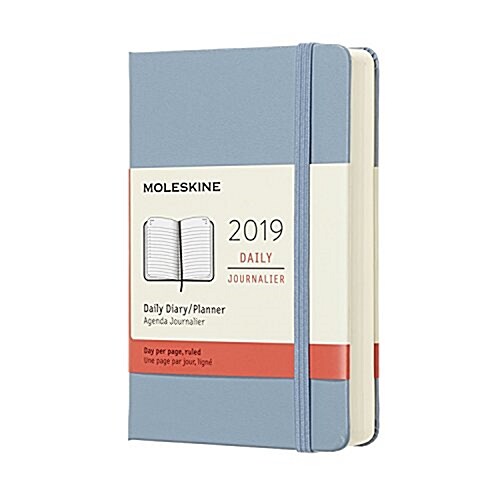 Moleskine 2019 12m Daily Pocket Cinder, Pocket, Daily, Blue Cinder, Hard Cover (3.5 X 5.5) (Desk)