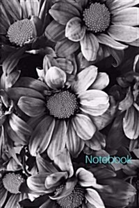 Notebook: 6 X 9 Notebook, Black & White Flower Cover, Blank Journal Floral, 100 Durable Pages, Medium Sketchbook, Blank Book (Paperback)