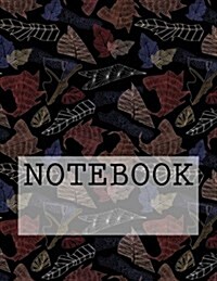 Notebook: Autumn Leaves in Black, Lake District. Dotted (8.5 X 11): Dotted Paper Notebook (Paperback)