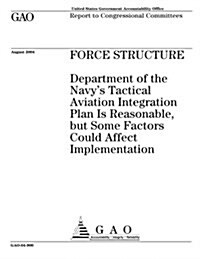 Force Structure: Department of the Navys Tactical Aviation Integration Plan Is Reasonable, But Some Factors Could Affect Implementatio (Paperback)