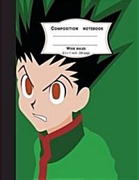 Composition Notebook Wide Ruled 200 Pages, 8.5 X 11 Inch, Green Boy Manga: Large Composition Book Journal for School Student/Teacher/Office (Paperback)