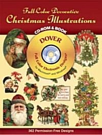 Full-Color Decorative Christmas Illustrations CD-ROM and Book (Paperback)