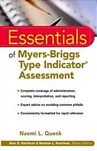 Essentials of Myers-Briggs Type Indicator Assessment (Paperback)