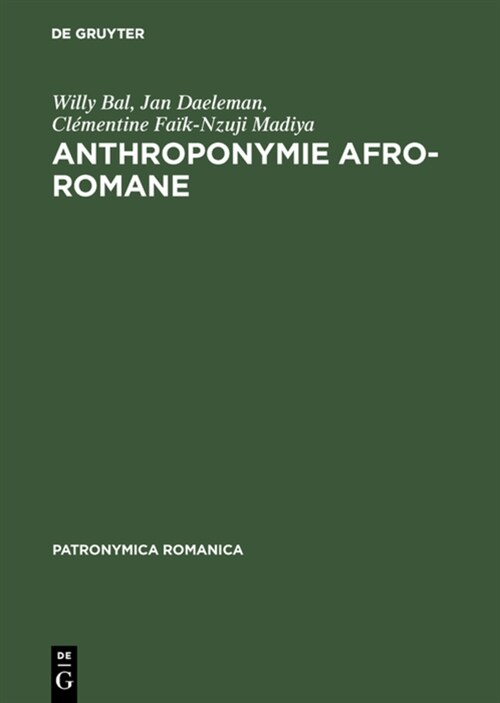 Anthroponymie afro-romane (Hardcover, Reprint 2017)