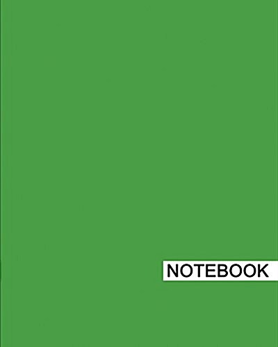 Notebook: 8 x 10, For Writing, Journaling, & Notes, 100 Pages, Solid (Green), [Classic Notebook] (Paperback)