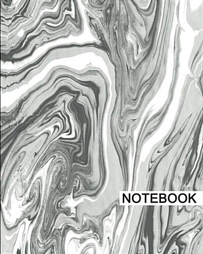 Notebook: 8 x 10, For Writing, Journaling, & Notes, 100 Pages, Swirl (Gray), [Classic Notebook] (Paperback)