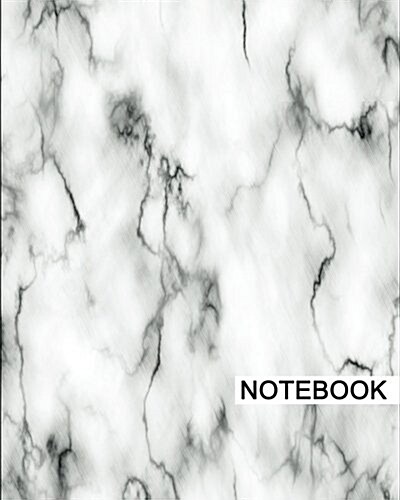 Notebook: 8 x 10, For Writing, Journaling, & Notes, 100 Pages, Stone Marble (White), [Classic Notebook] (Paperback)