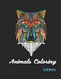 Animals Coloring: Adults Coloring Book Large Print for Gifts (Paperback)