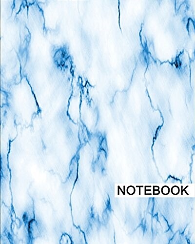 Notebook: 8 x 10, For Writing, Journaling, & Notes, 100 Pages, Stone Marble (Blue), [Classic Notebook] (Paperback)