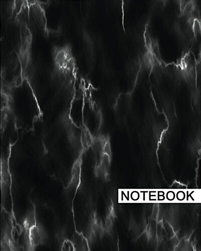 Notebook: 8 x 10, For Writing, Journaling, & Notes, 100 Pages, Stone Marble (Black), [Classic Notebook] (Paperback)