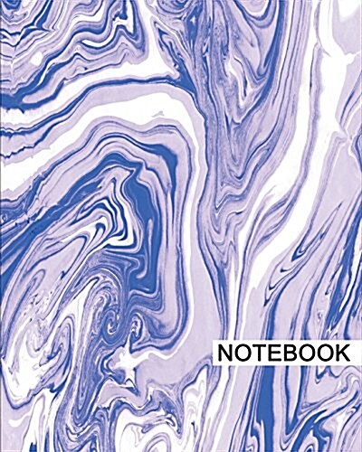 Notebook: 8 x 10, For Writing, Journaling, & Notes, 100 Pages, Swirl (Blue), [Classic Notebook] (Paperback)