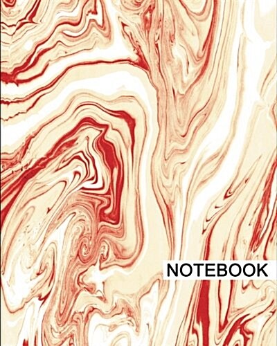 Notebook: 8 x 10, For Writing, Journaling, & Notes, 100 Pages, Swirl (Red), [Classic Notebook] (Paperback)