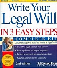 Write Your Legal Will in 3 Easy Steps (Paperback, CD-ROM, 2nd)