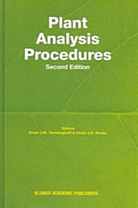 Plant Analysis Procedures (Hardcover, 2, 2004)