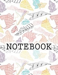 Notebook: Autumn Leaves in White, Lake District. Ruled (8.5 X 11): Ruled Paper Notebook (Paperback)