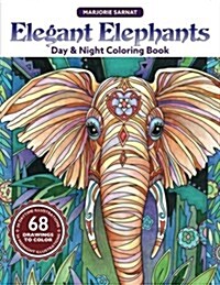 Elegant Elephants Day & Night Coloring Book (Paperback)