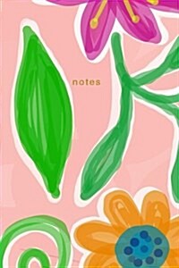 Notes: Pink Floral Notebook Wide-Ruled: 175-Page Pretty Floral Notebook (Paperback)