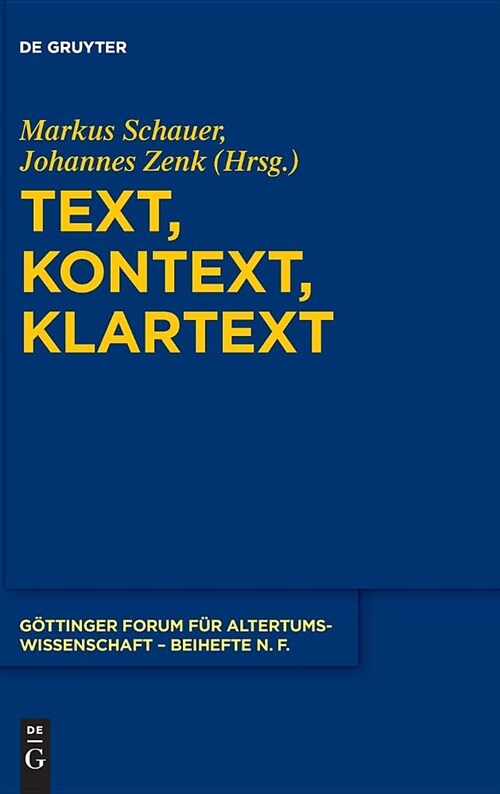 Text, Kontext, Klartext (Hardcover)