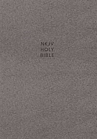 NKJV, Single-Column Reference Bible, Cloth Over Board, Gray, Red Letter Edition, Comfort Print (Hardcover)