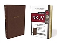 NKJV, Reference Bible, Compact Large Print, Imitation Leather, Brown, Red Letter Edition, Comfort Print (Leather)