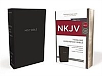 NKJV, Thinline Reference Bible, Leather-Look, Black, Red Letter Edition, Comfort Print (Imitation Leather)