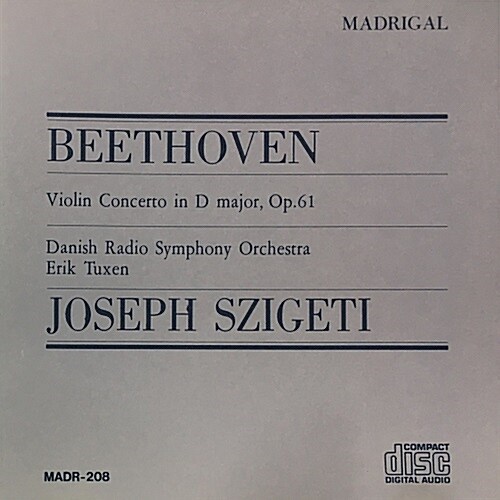 [중고] Joseph Szigeti - 베토벤: 바이올린 협주곡 (Beethoven: Violin Concerto)