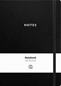 A5 Black Notebook : Cased with elastic (Hardcover)