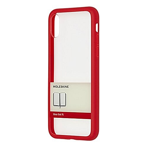 Moleskine Smartphone Case, Transparent Paperband Hard Case Scarlet Red, iPhone X (2.75 X 5.5 X .5) (Other)